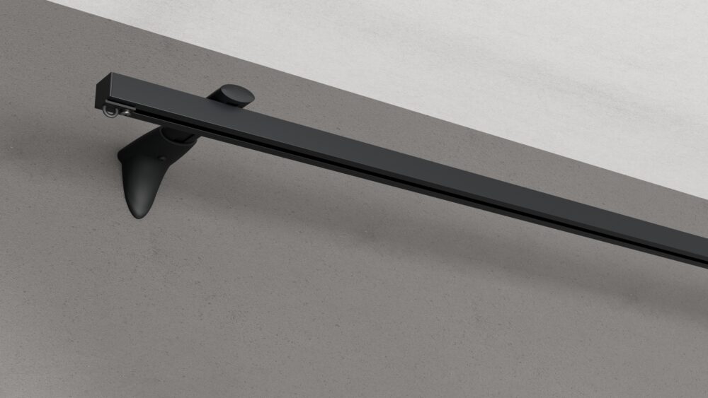 Modell 450 – Wandschiene in Schwarz ohne Vorhang Wandschiene Modell 450 in Schwarz ohne Vorhang