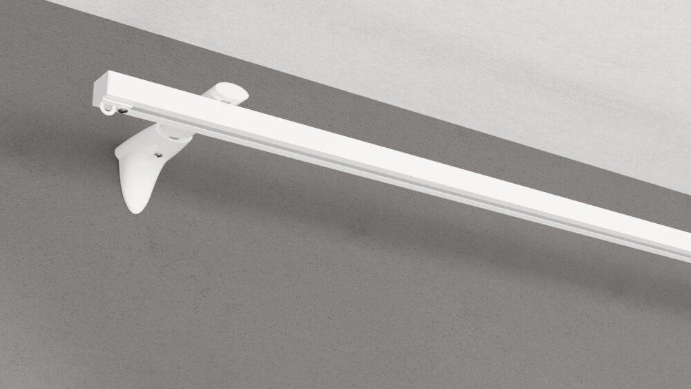Modell 450 – Wandschiene in Weiß ohne Vorhang Wandschiene Modell 450 in Weiß ohne Vorhang