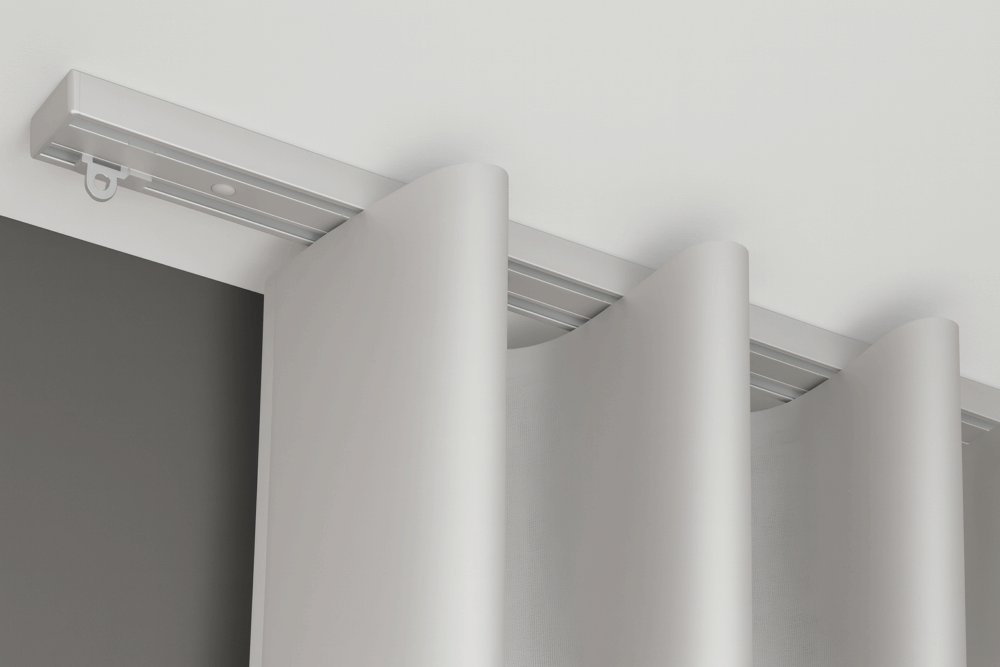 Gardinenschiene Modell 880 Alufarben mit Vorhang