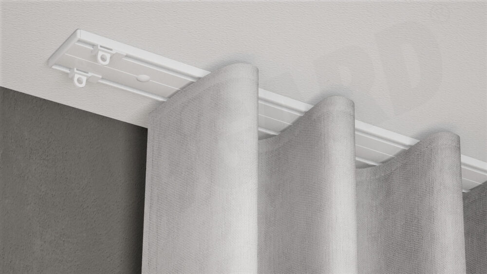 Deckenschiene 874 weiß mit Vorhang