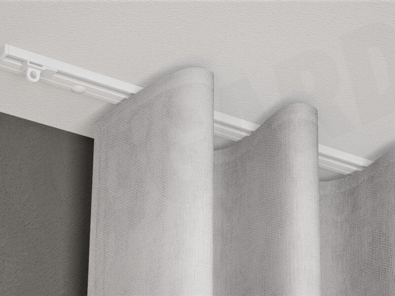 Deckenschiene 876 weiß mit Vorhang