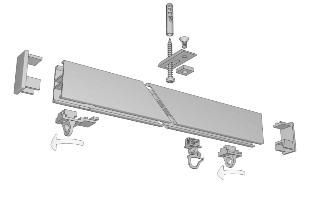Gesamt Modell 840 Gardinenschiene Hochschleuderschiene Modell 840 – Bild 5