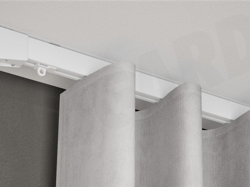 Schnurzugschiene Modell 820 mit Vorhang