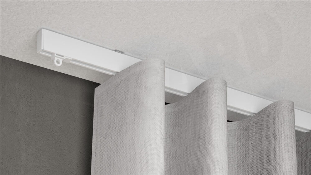 Gardinenschiene 840 weiß mit Vorhang Gardinenschiene 840 weiß mit Vorhang